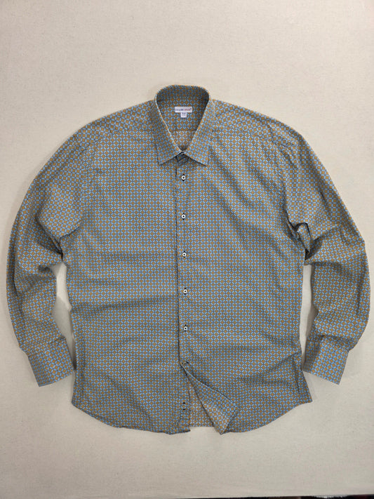 Koszula męska Coton Doux w geometryczny wzór 100% bawełna roz. XL / XXL (44-45) – widok tyłu | vntg.studio™