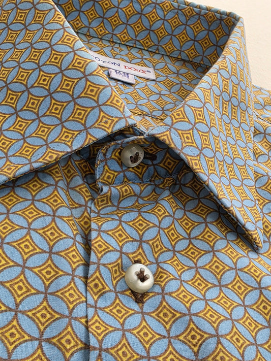 Koszula męska Coton Doux w geometryczny wzór 100% bawełna roz. XL / XXL (44-45) – detal 6 | vntg.studio™