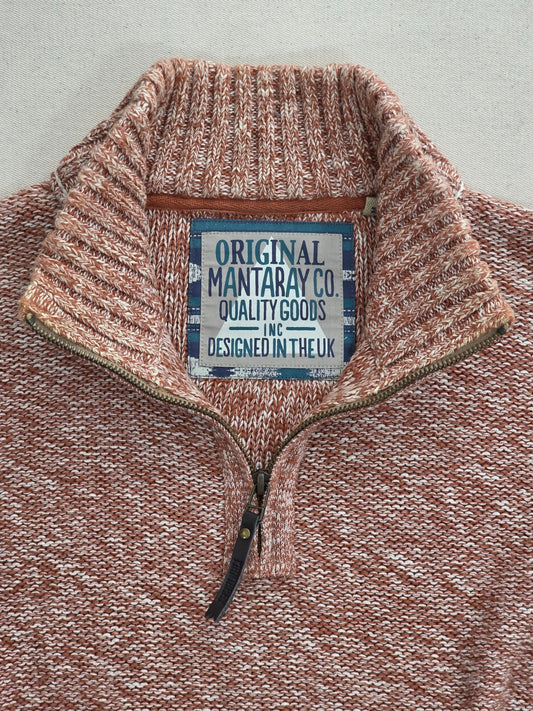 Sweter męski Mantaray bawełniany z suwakiem melanż rozmiar M – detal 2 | vntg.studio™