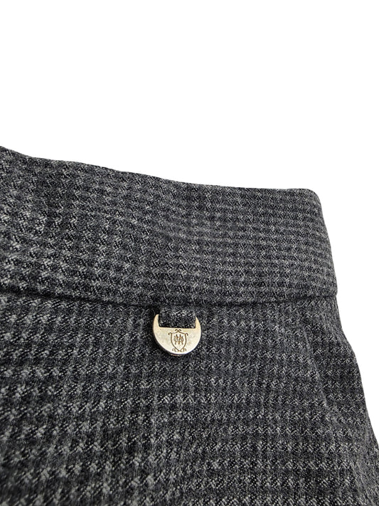 Damskie Spodnie Massimo Dutti Wełniane Garniturowe Szare Pepitka Rozmiar 34 XS – detal 2 | vntg.studio™