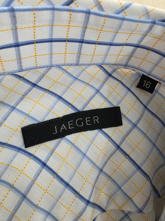 Jaeger Koszula Męska Kratka Tattersall | 100% Bawełna | Rozm. L – detal 2 | vntg.studio™