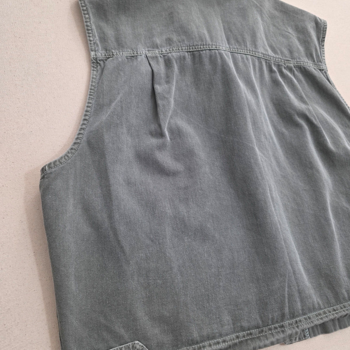 Kamizelka Bawełniana Nina Piccalino Vintage Made in USA Szara / Khaki Rozmiar L (16)