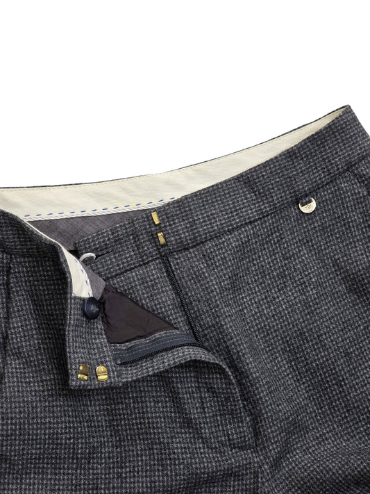 Damskie Spodnie Massimo Dutti Wełniane Garniturowe Szare Pepitka Rozmiar 34 XS – widok tyłu | vntg.studio™