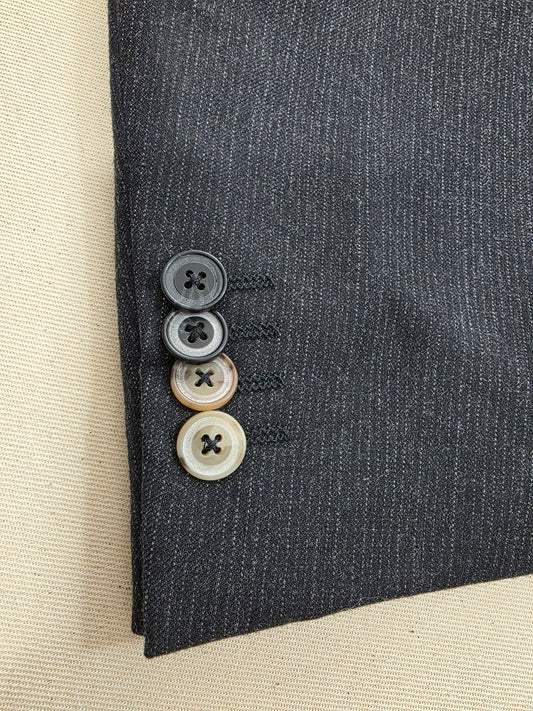 Van Gils Marynarka Wełniana Tailored Fit | Szary Prążek | Rozm. 54 – detal 1 | vntg.studio™
