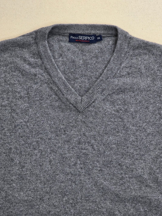 Paolo Serpico Men's V-Neck Sweater | Merino & Cashmere | Size XXL