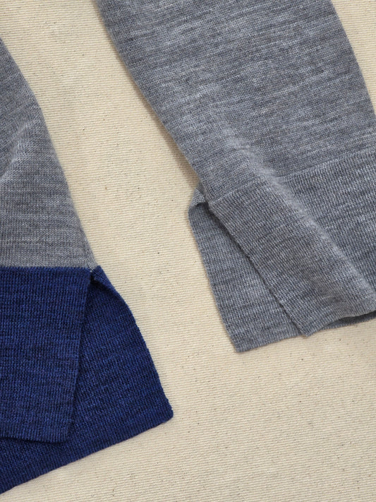 Sweter damski Graumann z wełny merynosa szary melanż roz. XL – detal 3 | vntg.studio™