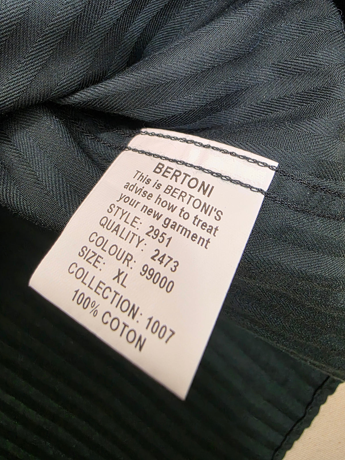 Koszula męska Bertoni White czarna elegancka na spinki roz. XL