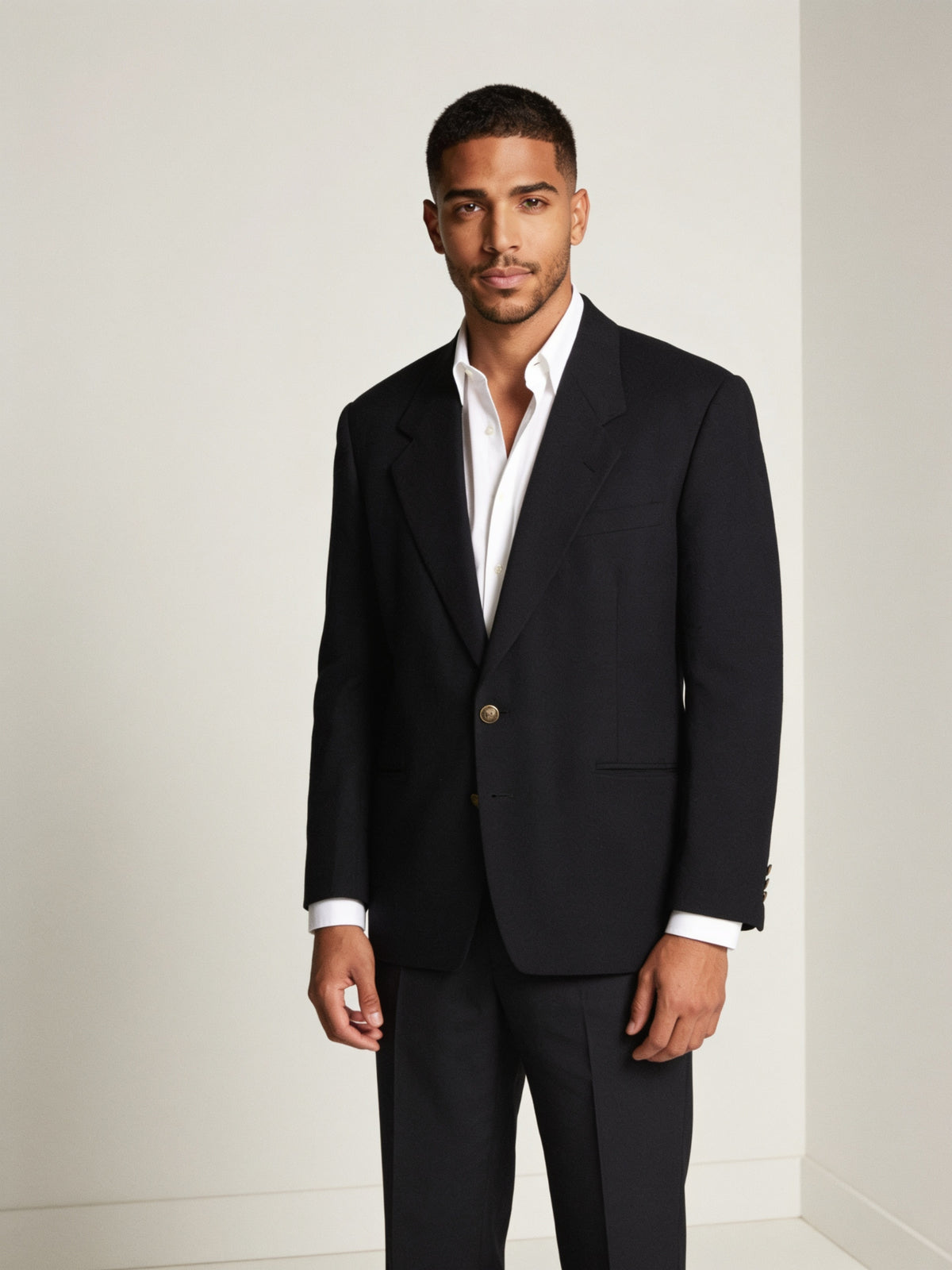 Blazer Pierre Cardin vintage wełniany czarny roz. L / XL (57)