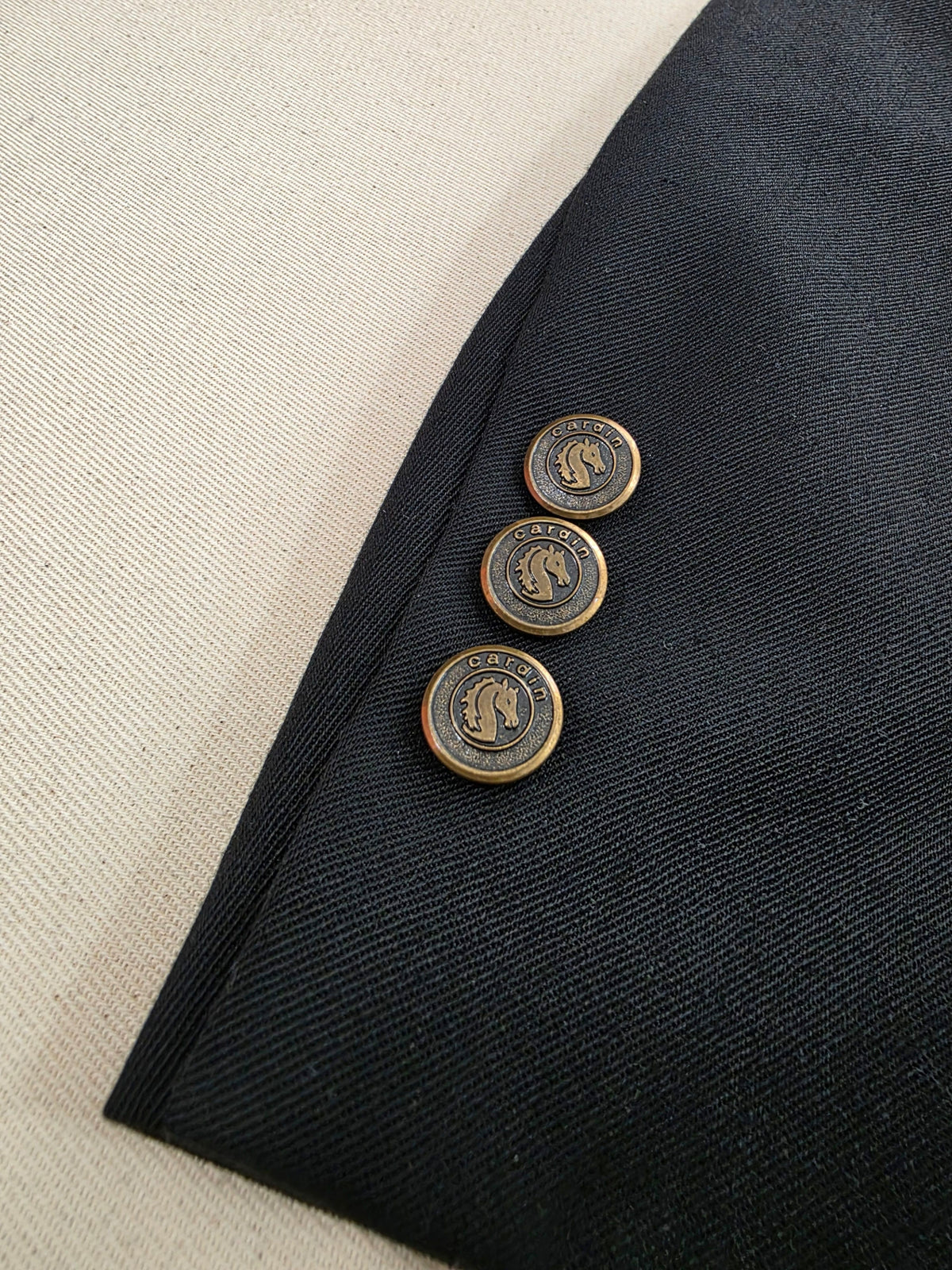 Blazer Pierre Cardin vintage wełniany czarny roz. L / XL (57)