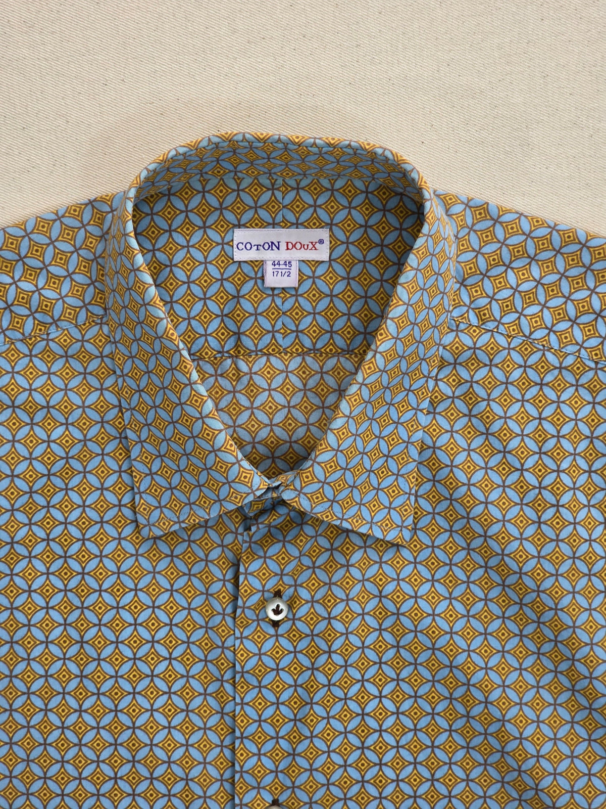 Koszula męska Coton Doux w geometryczny wzór 100% bawełna roz. XL / XXL (44-45)