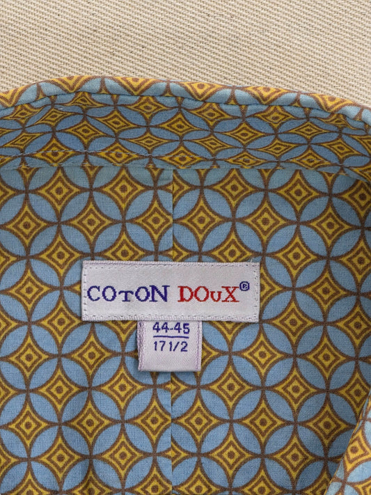Koszula męska Coton Doux w geometryczny wzór 100% bawełna roz. XL / XXL (44-45) – detal 2 | vntg.studio™