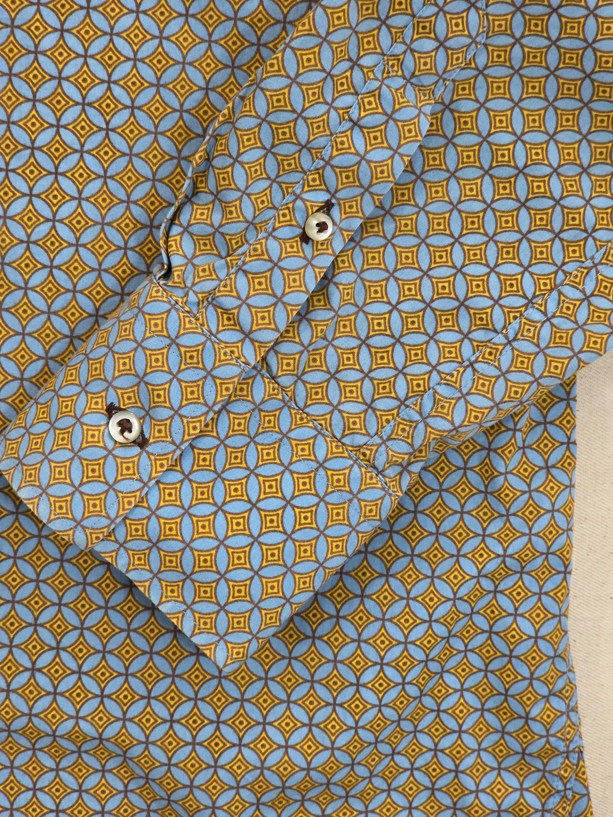 Koszula męska Coton Doux w geometryczny wzór 100% bawełna roz. XL / XXL (44-45)