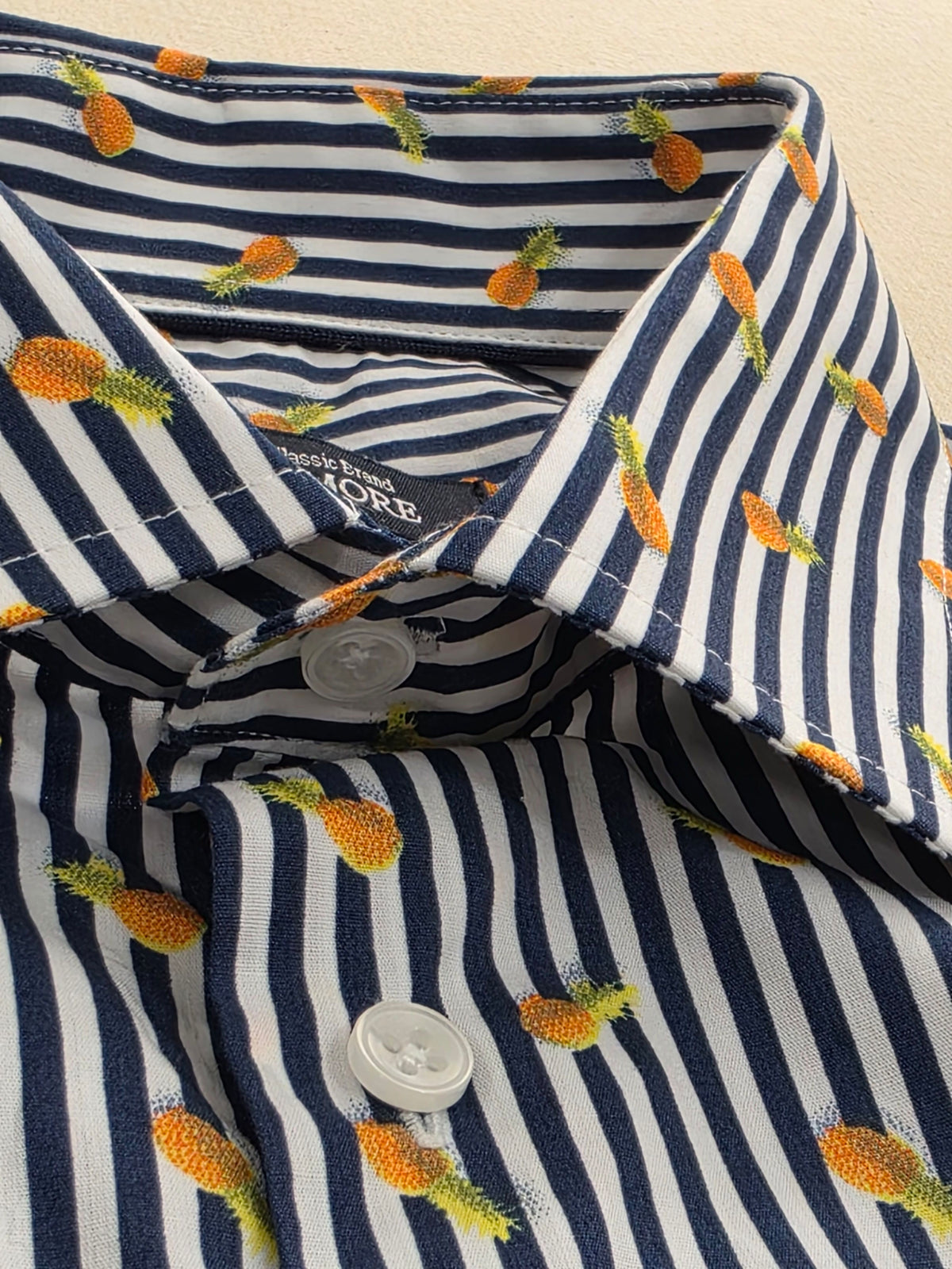 Koszula męska Dunmore w paski z mikrowzorem ananasów 100% bawełna roz. 43 / XL