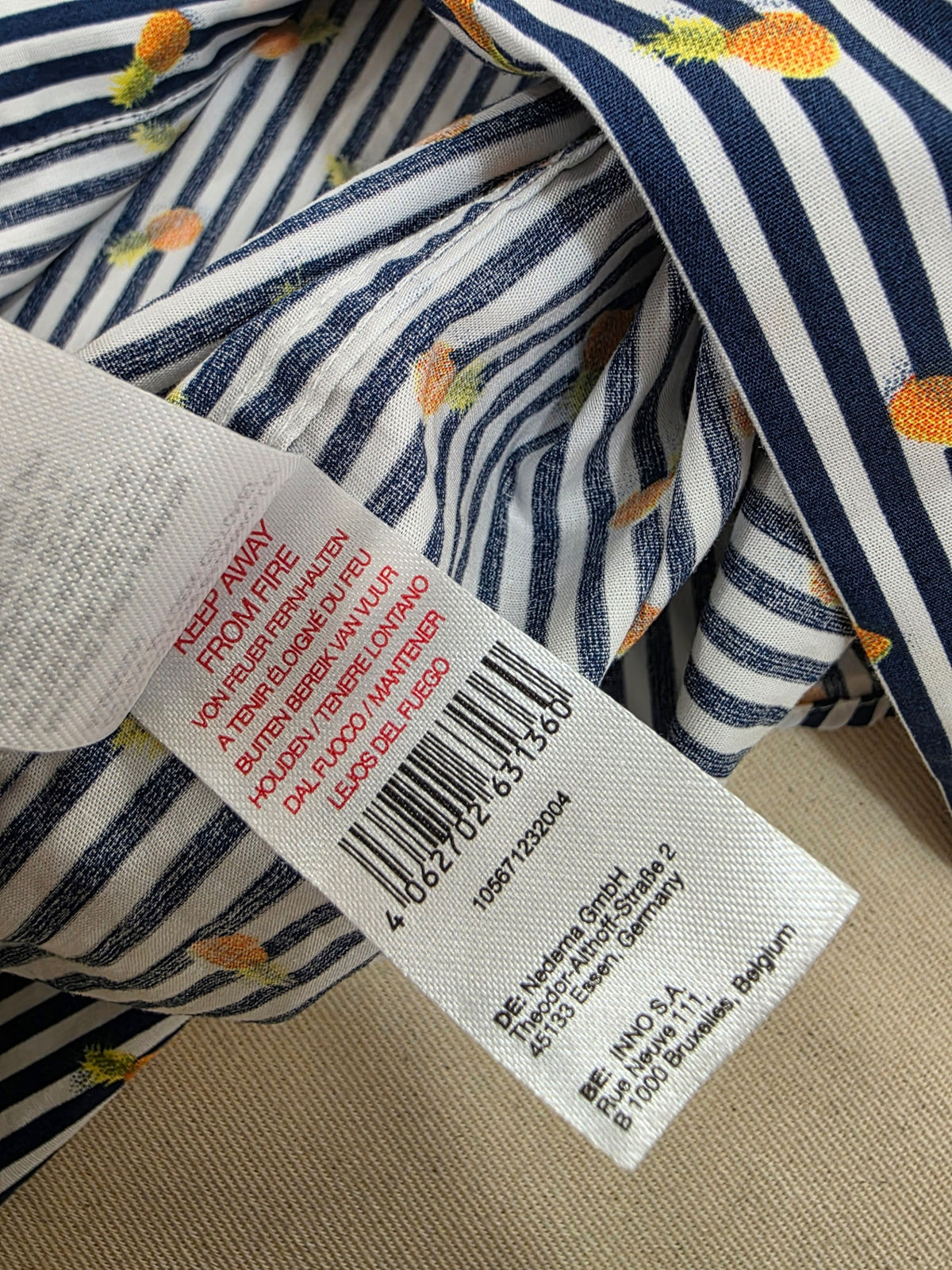 Koszula męska Dunmore w paski z mikrowzorem ananasów 100% bawełna roz. 43 / XL
