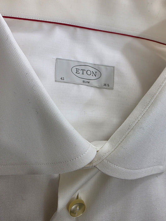 Koszula męska Eton kremowa Slim Fit elegancka roz. 42 / 16.5