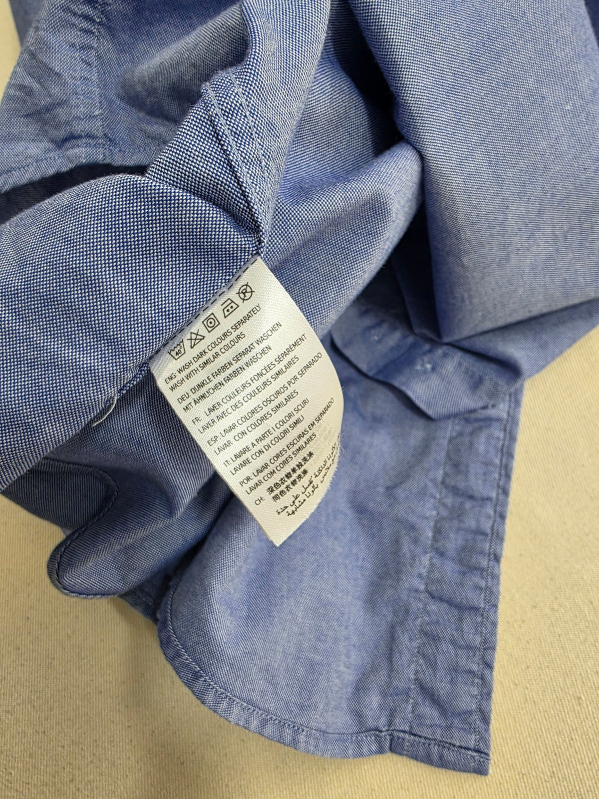 Koszula męska Gant Yale Co-Op Archive bawełna oksfordzka błękitna vintage XL