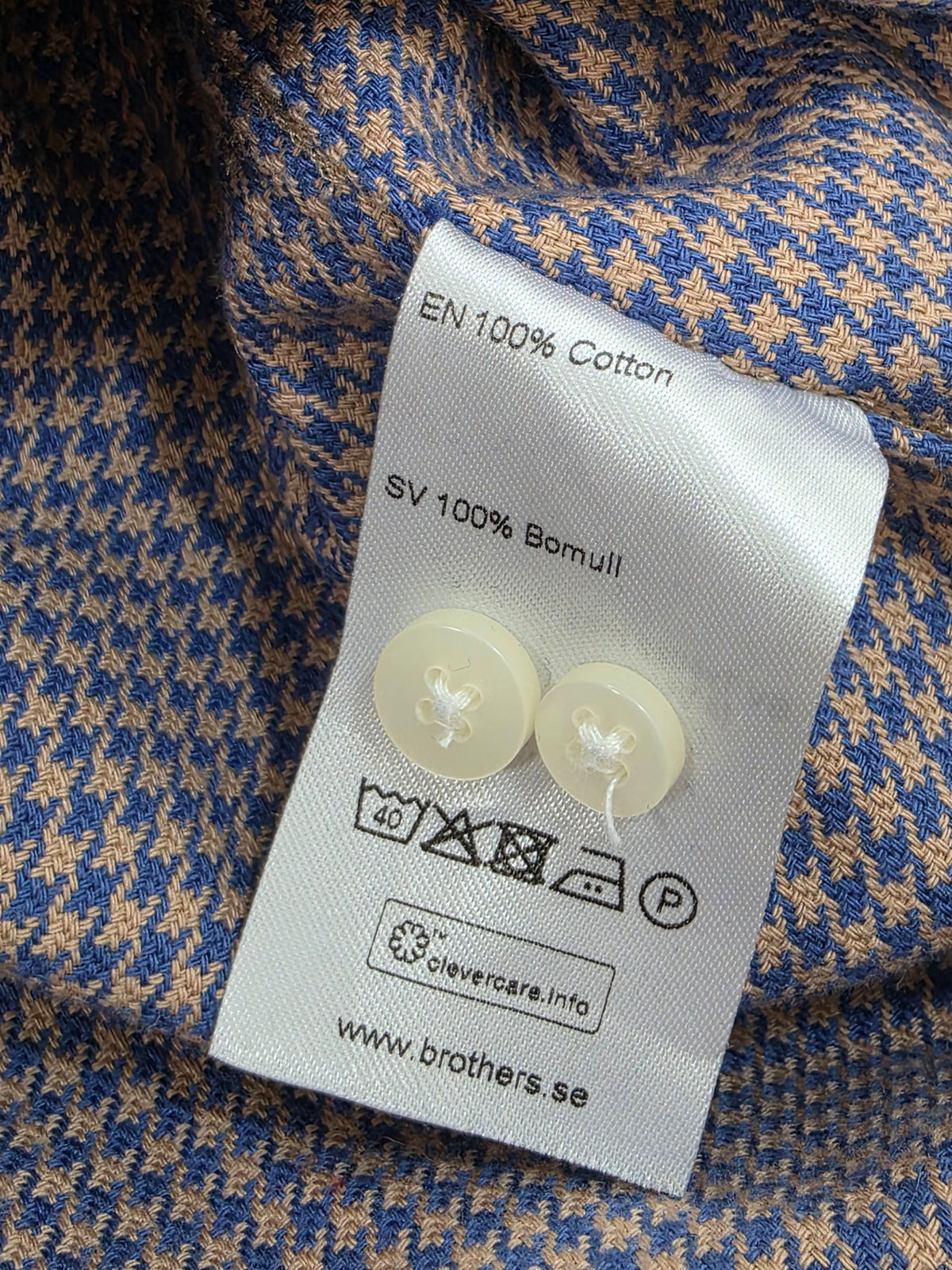 Koszula męska Riley w drobną kratkę houndstooth / pepitkę niebiesko-fioletowa roz. XL