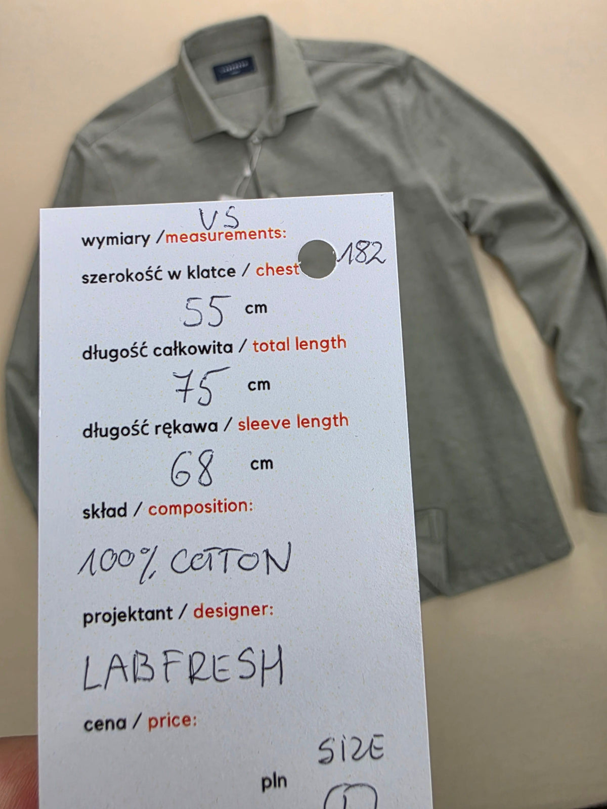 Koszula męska Labfresh plamoodporna (Swiss Tech) szara / szałwiowa z metką (DS) roz. L