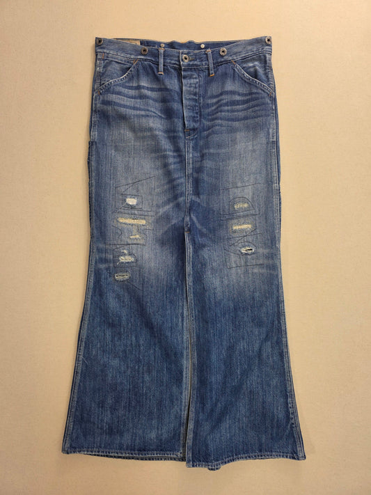 Spódnica jeansowa maxi Ralph Lauren niebieska dżins vintage rozmiar 30 – widok frontu | vntg.studio™