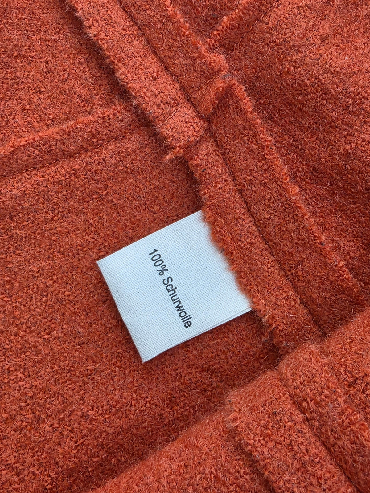 Spódnica mini Lanius 100% virgin wool rudoczerwona roz. 38