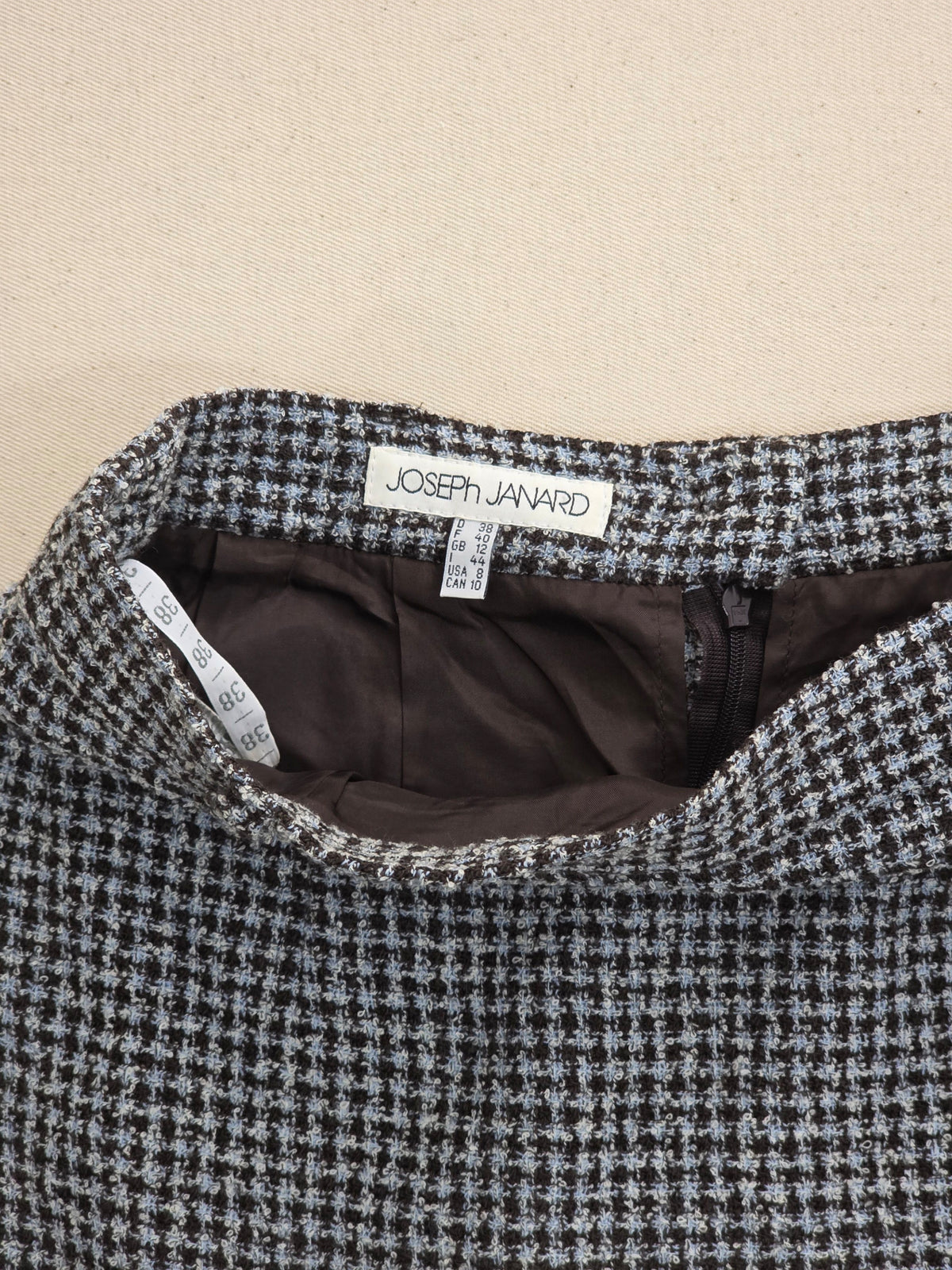 Spódnica wełniana Joseph Janard w pepitkę 96% virgin wool roz. 38 / M