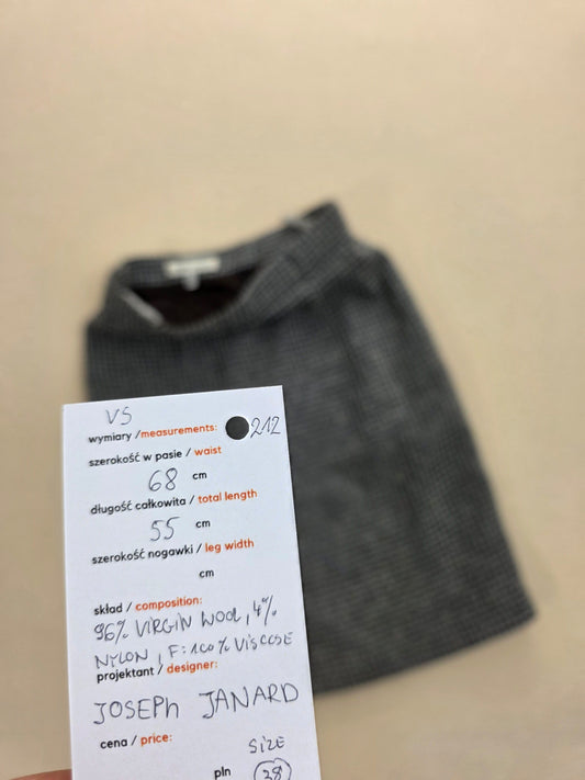 Spódnica wełniana Joseph Janard w pepitkę 96% virgin wool roz. 38 / M – detal 2 | vntg.studio™