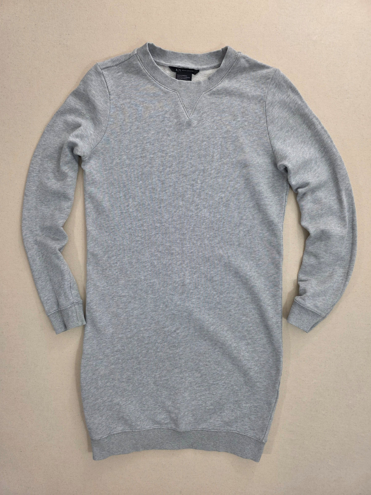 Sukienka dresowa Armani Exchange z zamkiem bocznym bawełniana szara roz. XS
