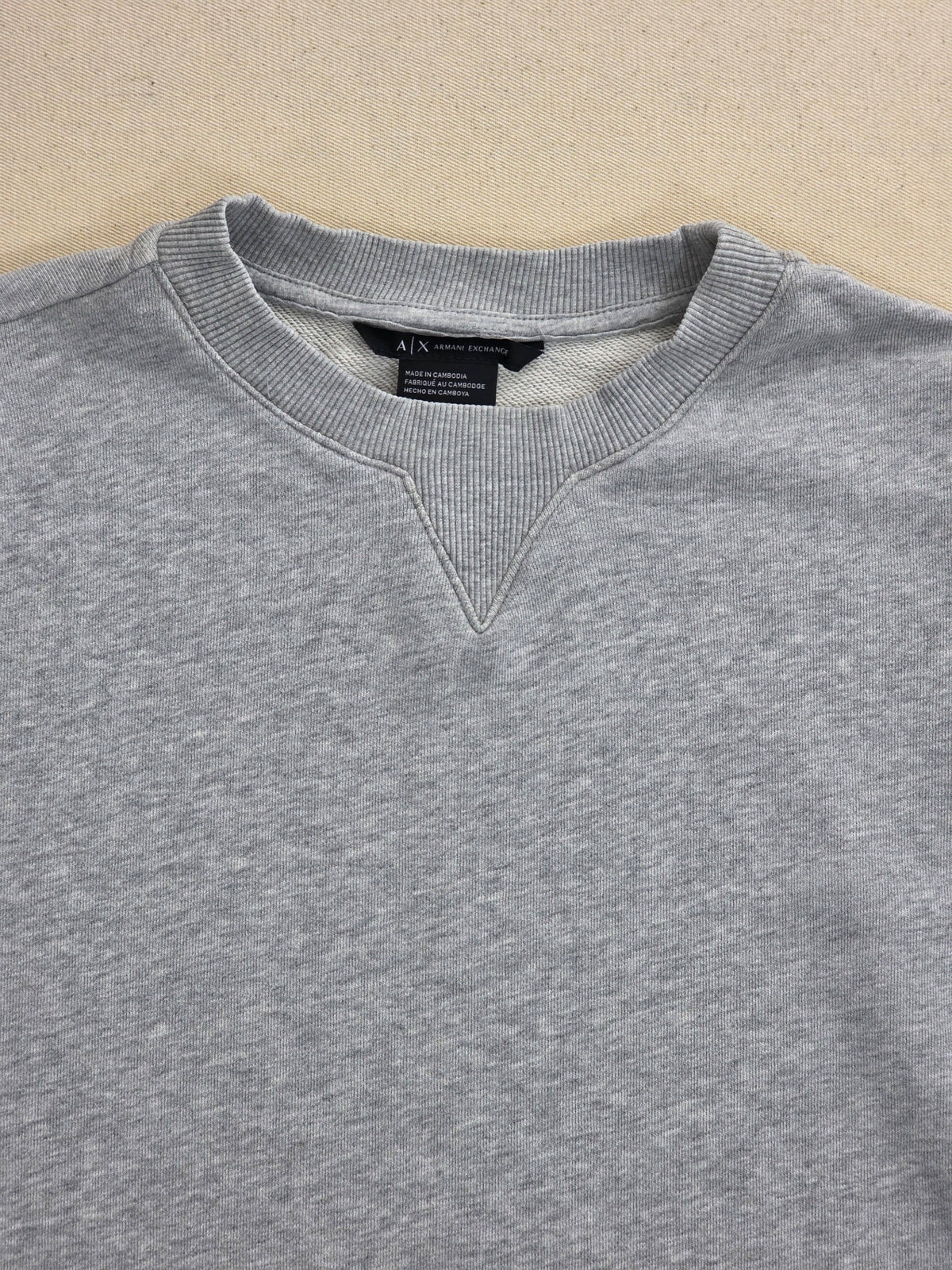 Sukienka dresowa Armani Exchange z zamkiem bocznym bawełniana szara roz. XS