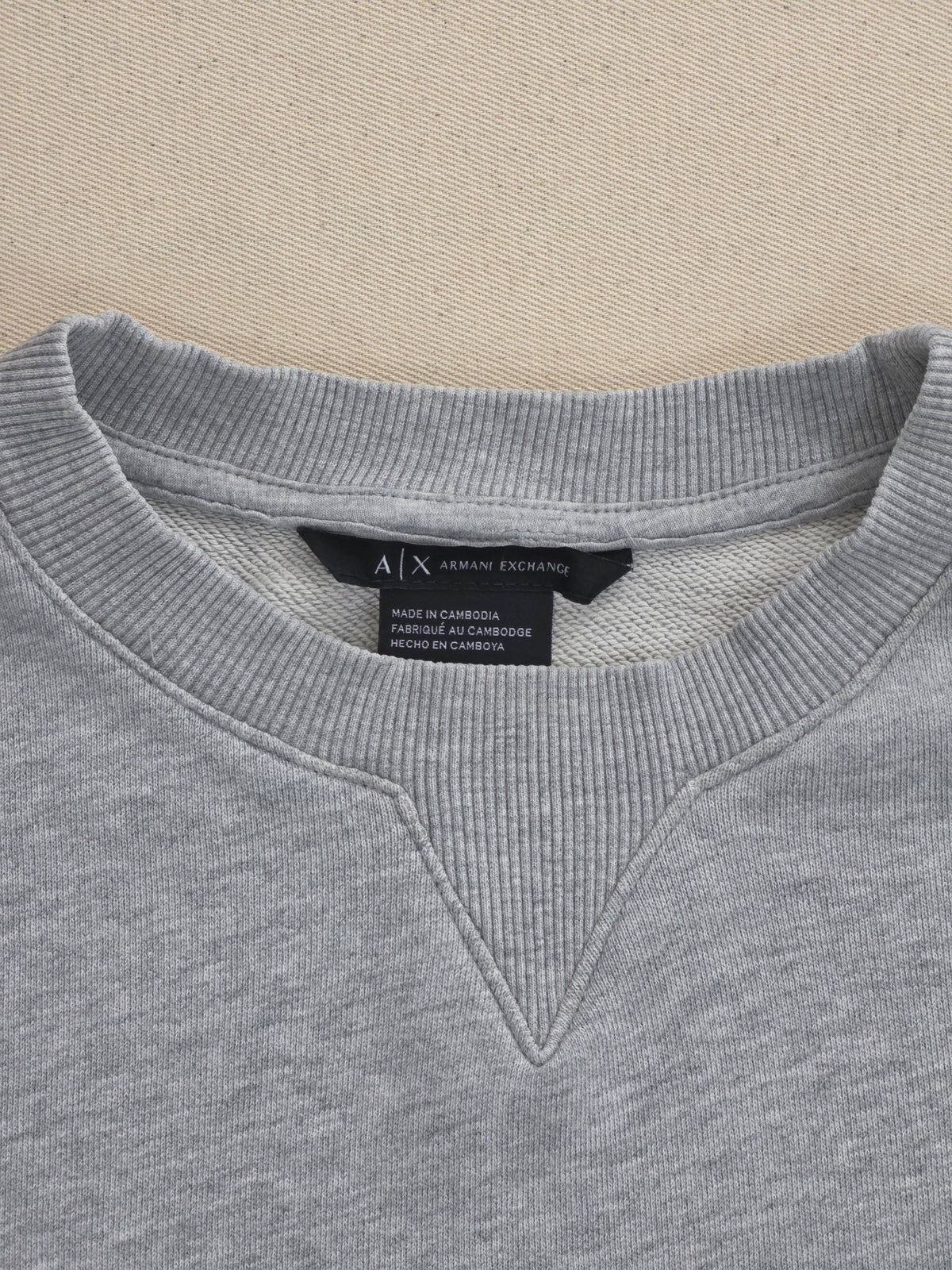 Sukienka dresowa Armani Exchange z zamkiem bocznym bawełniana szara roz. XS