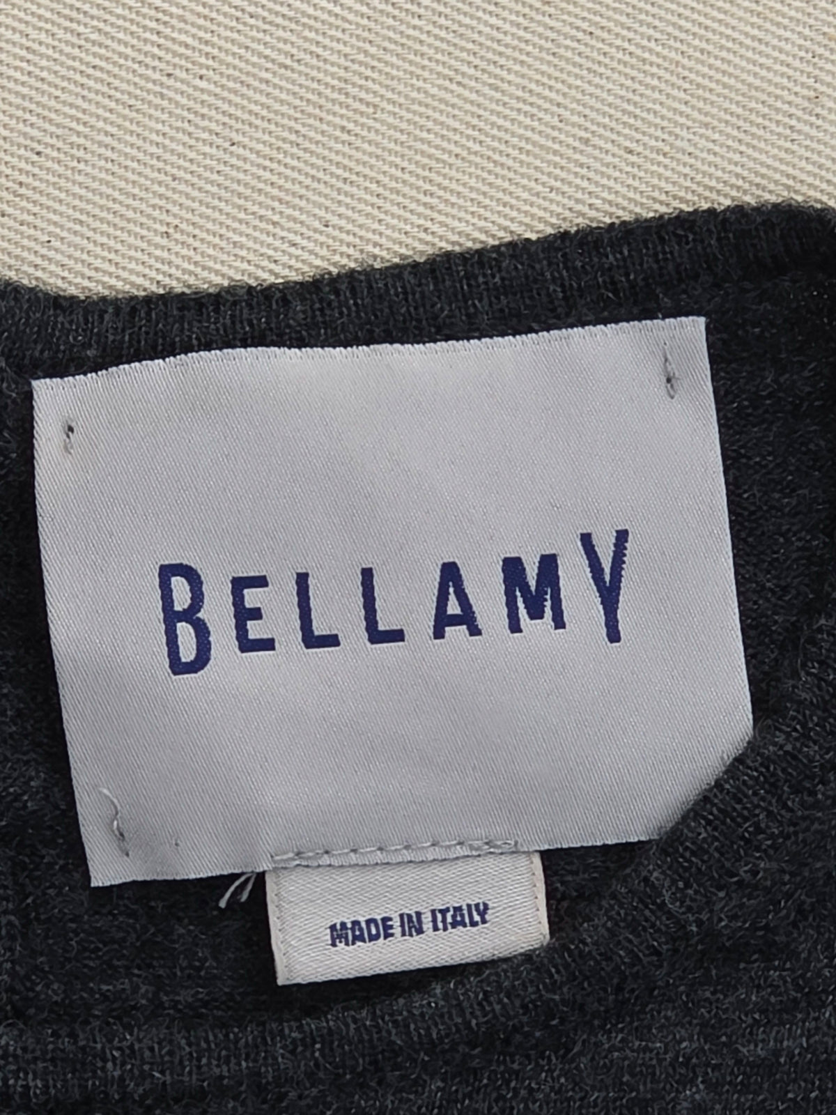 Sweter damski Bellamy z wełny merynosa z falbanami grafitowy roz. S
