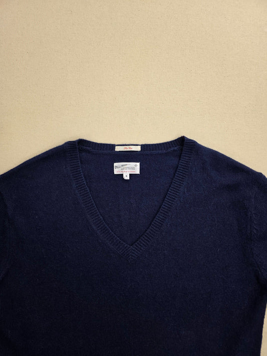 Sweter unisex Gant Rugger wełniany z alpaką granatowy serek roz. M – detal 2 | vntg.studio™