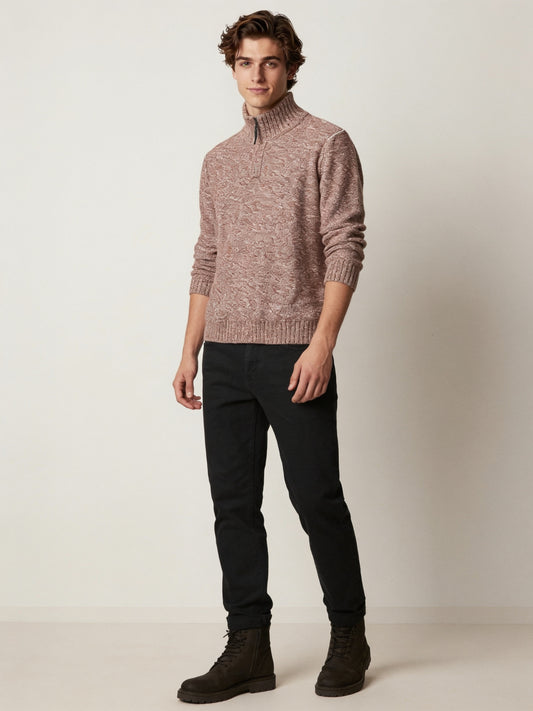 Sweter męski Mantaray bawełniany z suwakiem melanż rozmiar M – widok tyłu | vntg.studio™