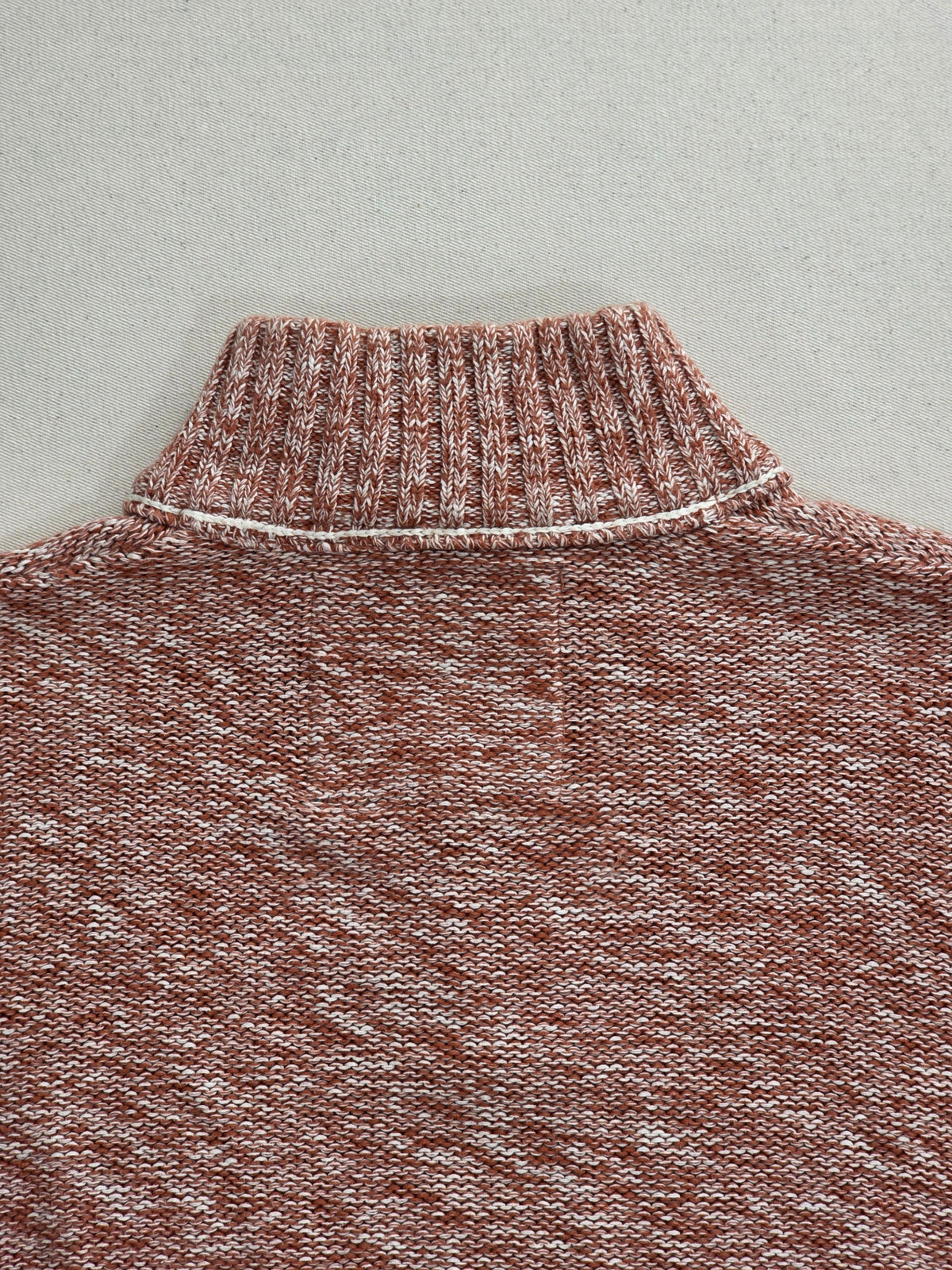 Sweter męski Mantaray bawełniany z suwakiem melanż rozmiar M – detal 9 | vntg.studio™