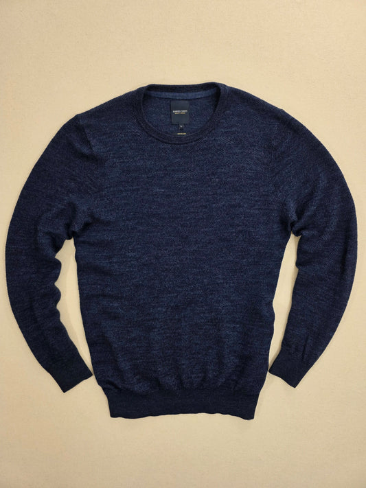 Sweter męski Mario Conti Chandler Merino Genser granatowy wełna merino roz. L – widok tyłu | vntg.studio™
