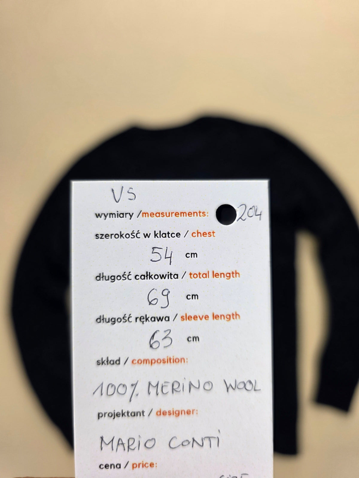 Sweter męski Mario Conti Chandler Merino Genser granatowy wełna merino roz. L