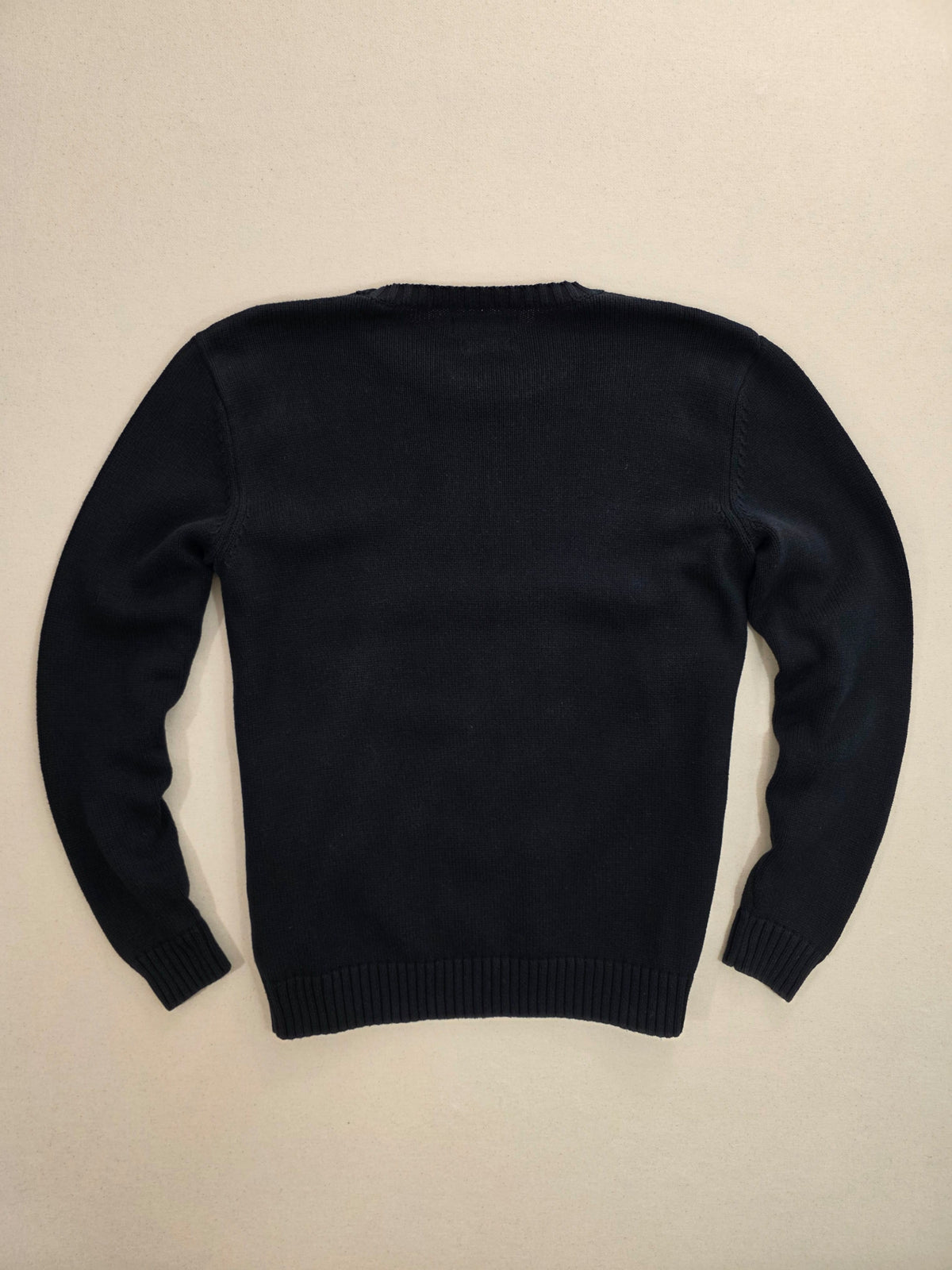 Sweter męski Replay Premium Cotton czarny okrągły dekolt roz. L – detal 7 | vntg.studio™