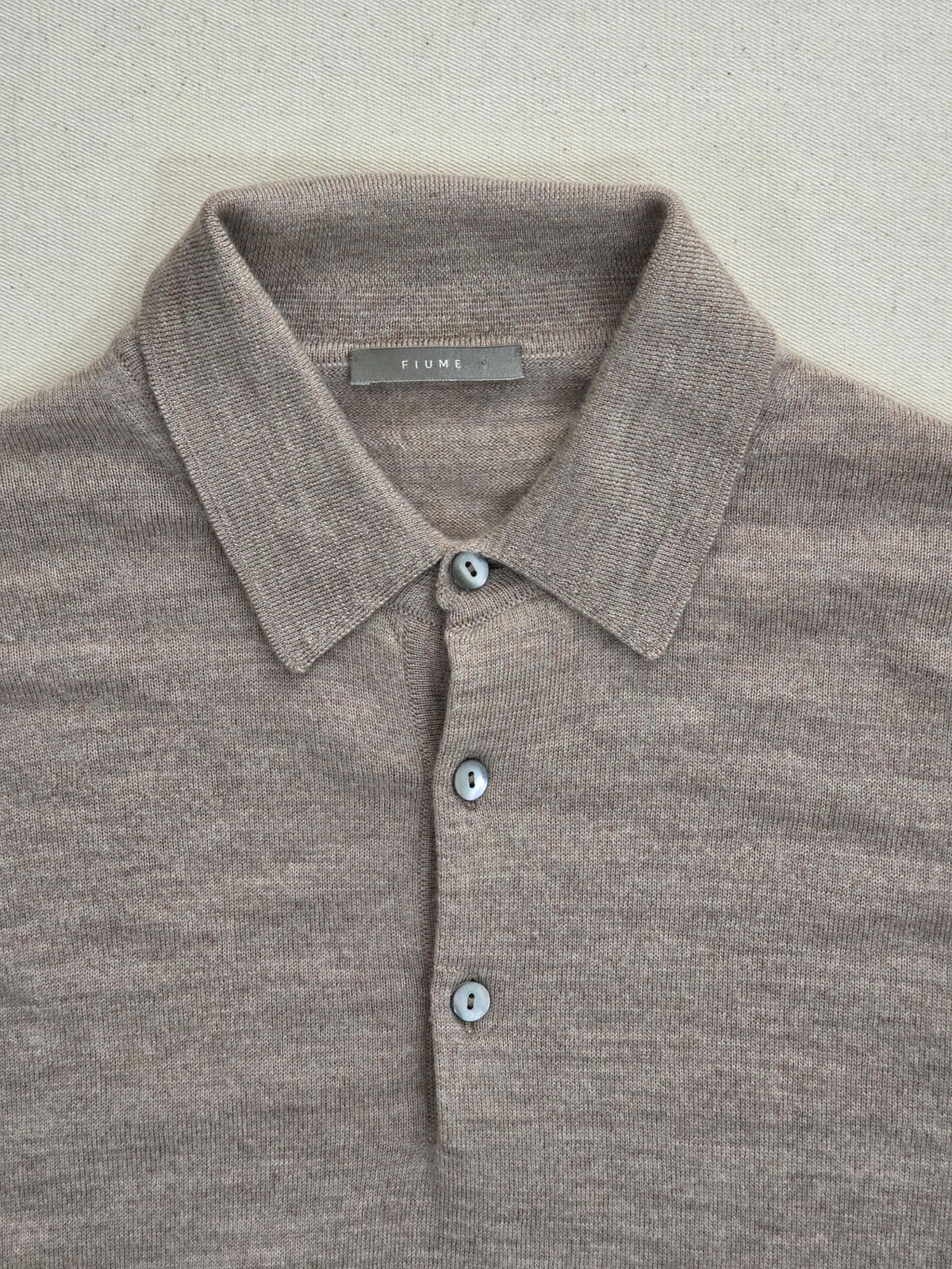 Sweter polo Fiume 100% virgin wool beżowy roz. L