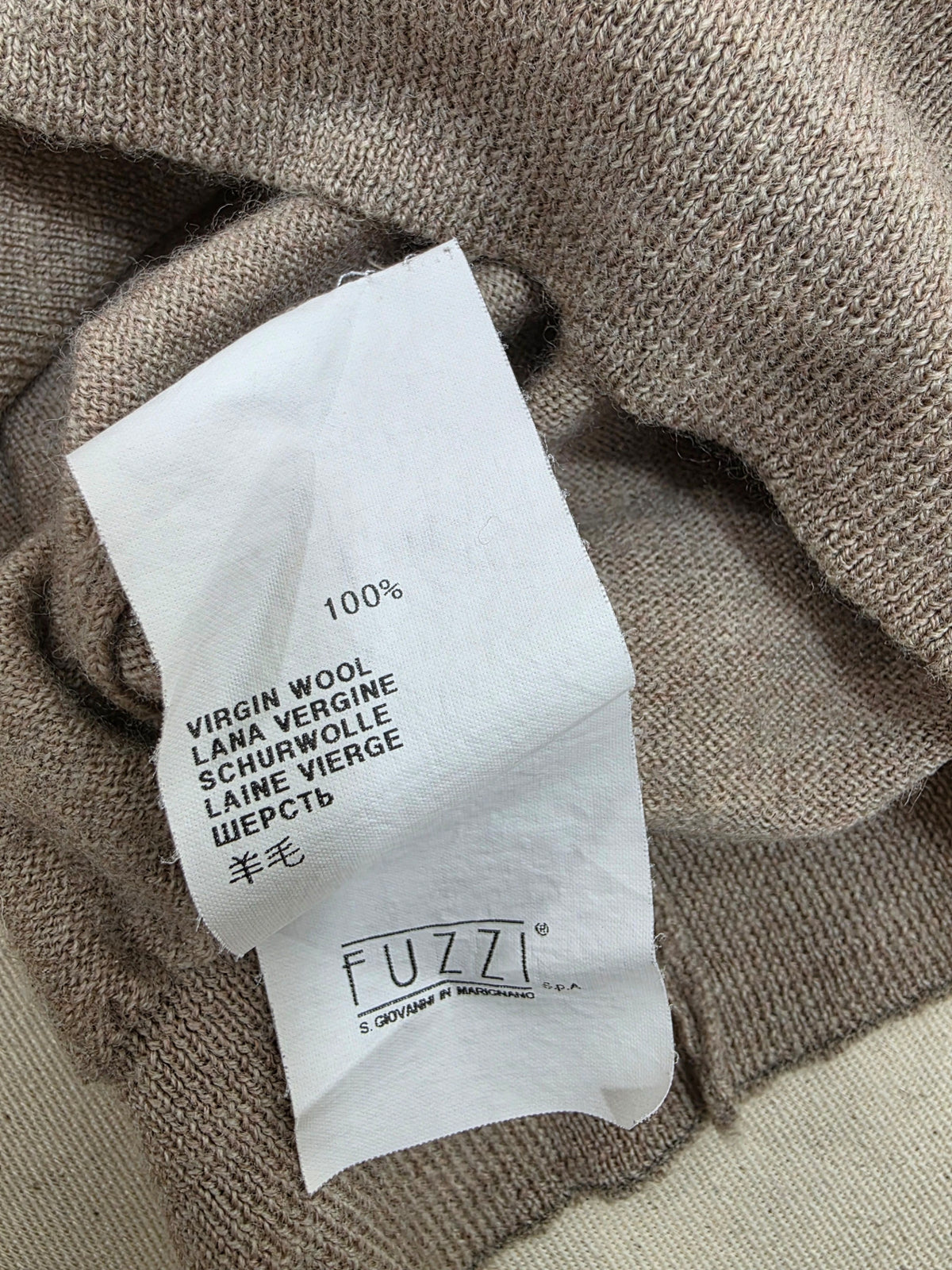 Sweter polo Fiume 100% virgin wool beżowy roz. L