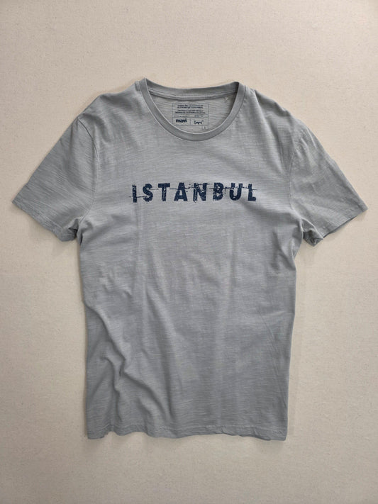 T-shirt męski Mavi szary z nadrukiem Istanbul roz. L