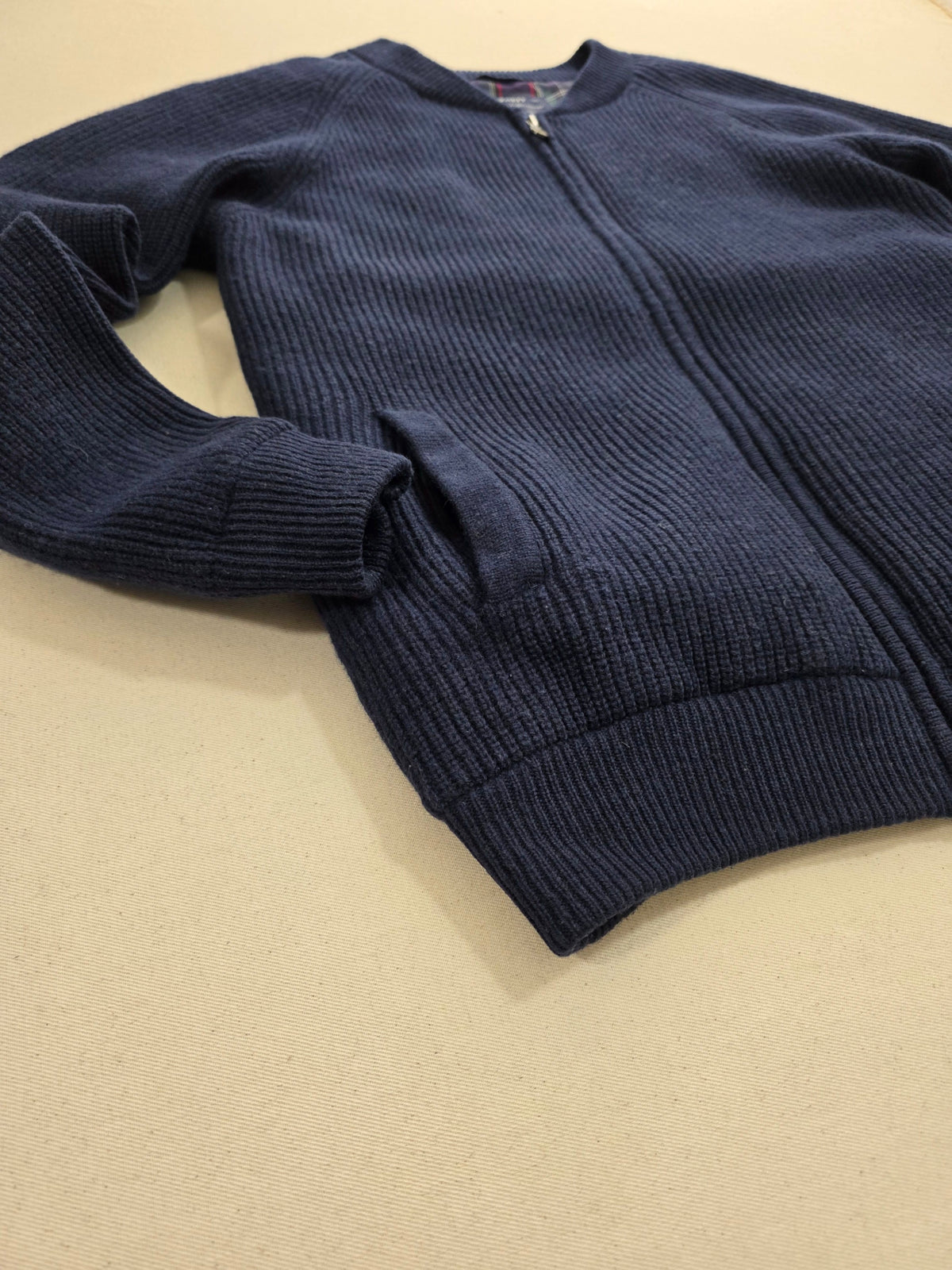 Cardigan męski Gant wełniany z pikowaną podszewką granatowy roz. XL – detal 3 | vntg.studio™