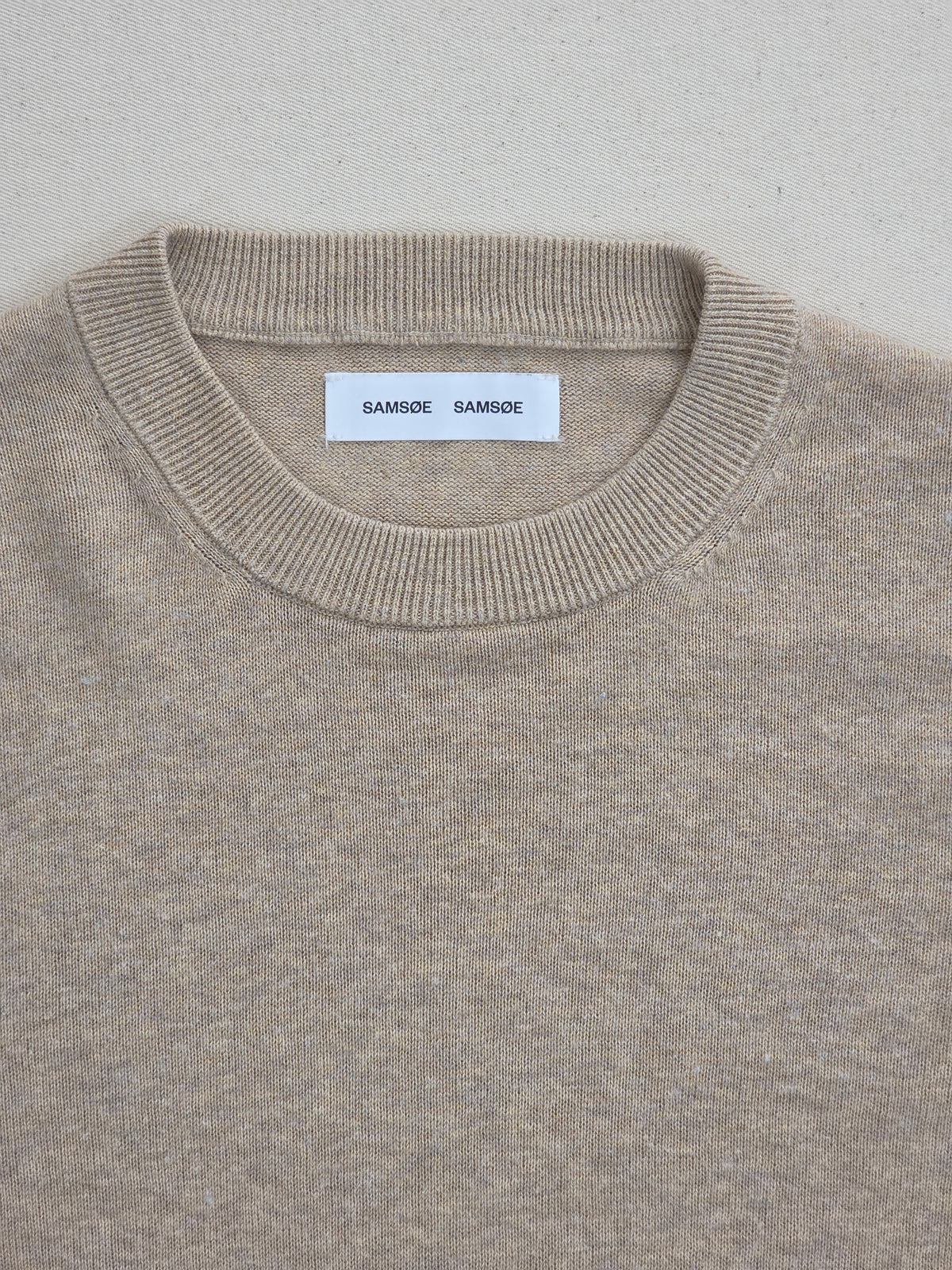Samsøe Samsøe Beżowy Sweter Crewneck 90% Bawełna Organiczna 10% Kaszmir Rozmiar M