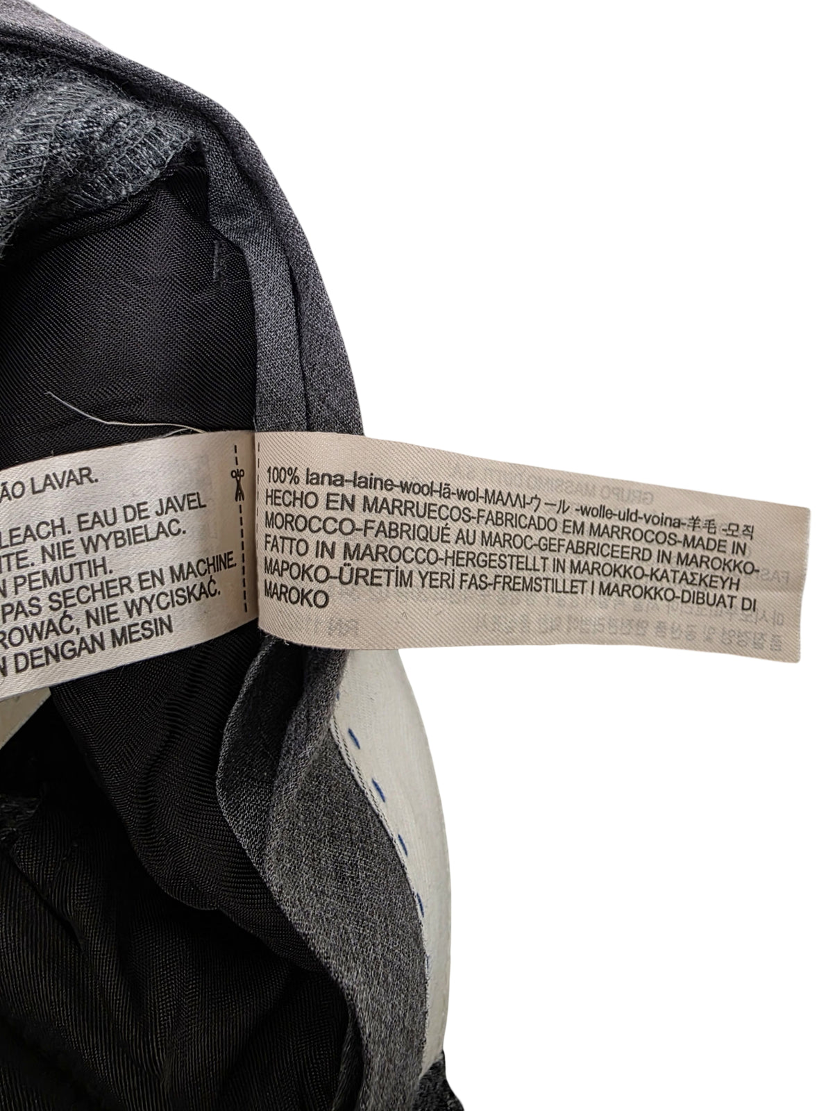 Damskie Spodnie Massimo Dutti Wełniane Garniturowe Szare Pepitka Rozmiar 34 XS