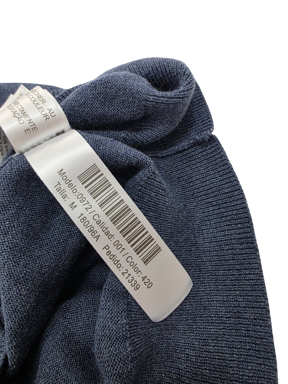 Sweter Massimo Dutti z Bawełny i Kaszmiru Granatowy w Serek z Łatami