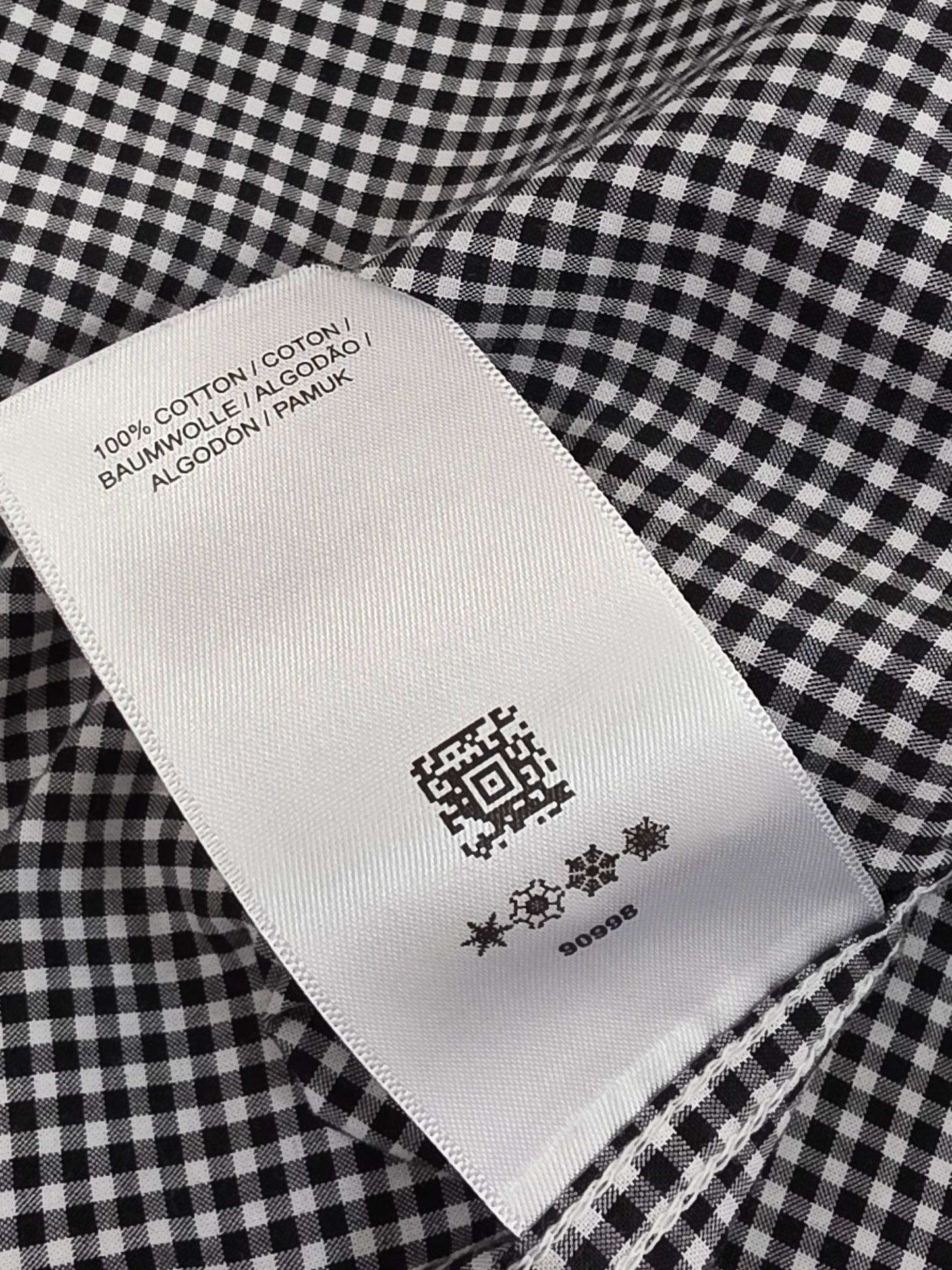 Fred Perry czarno-biała koszula w kratkę gingham retro rozm. S