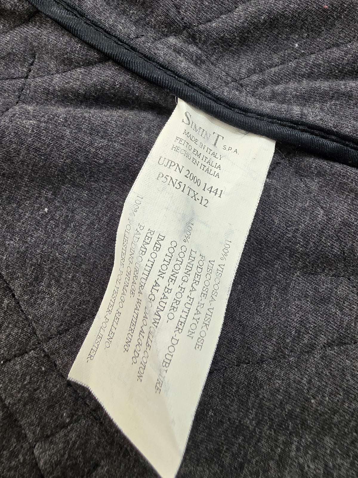 Armani Jeans Czarna Pikowana Kurtka Żakiet Wiskoza Made in Italy Rozmiar S