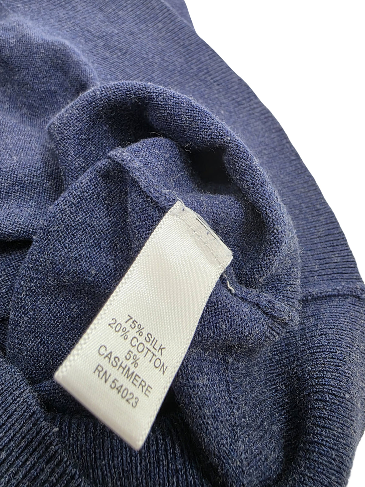Sweter Banana Republic V-Neck Jedwab Bawełna Kaszmir Granatowy Rozmiar L %