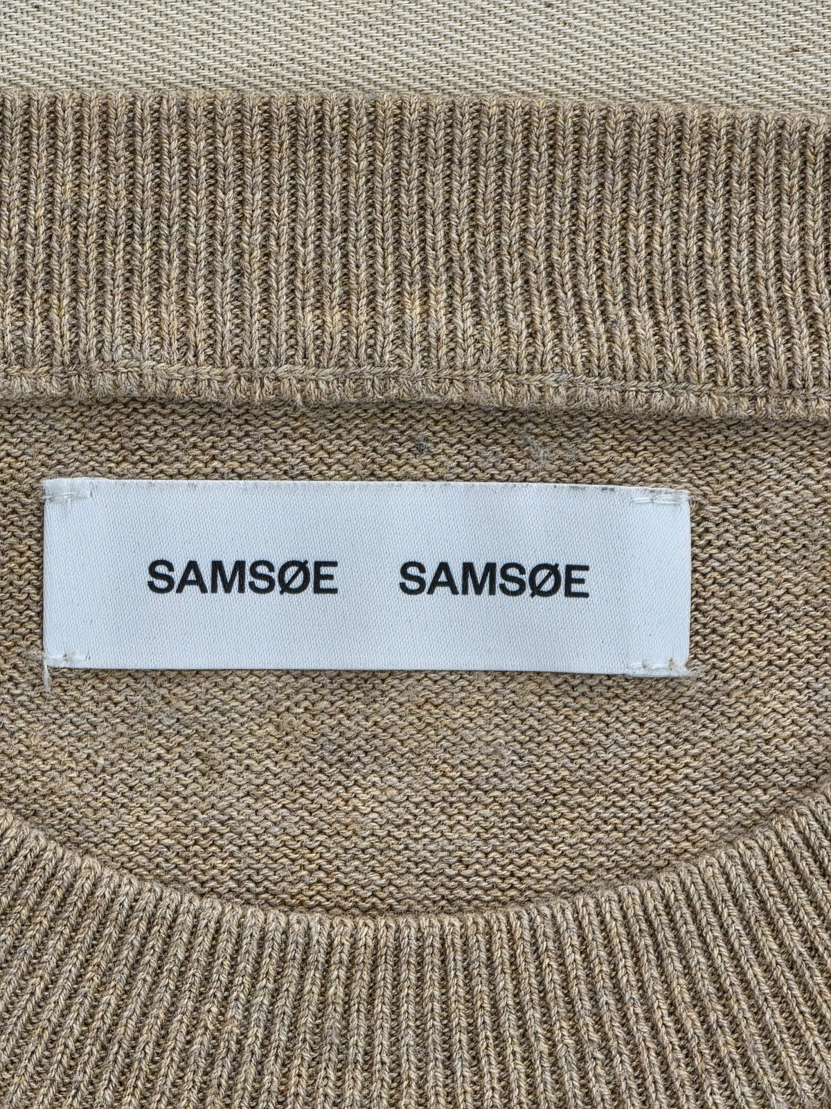 Samsøe Samsøe Beżowy Sweter Crewneck 90% Bawełna Organiczna 10% Kaszmir Rozmiar M