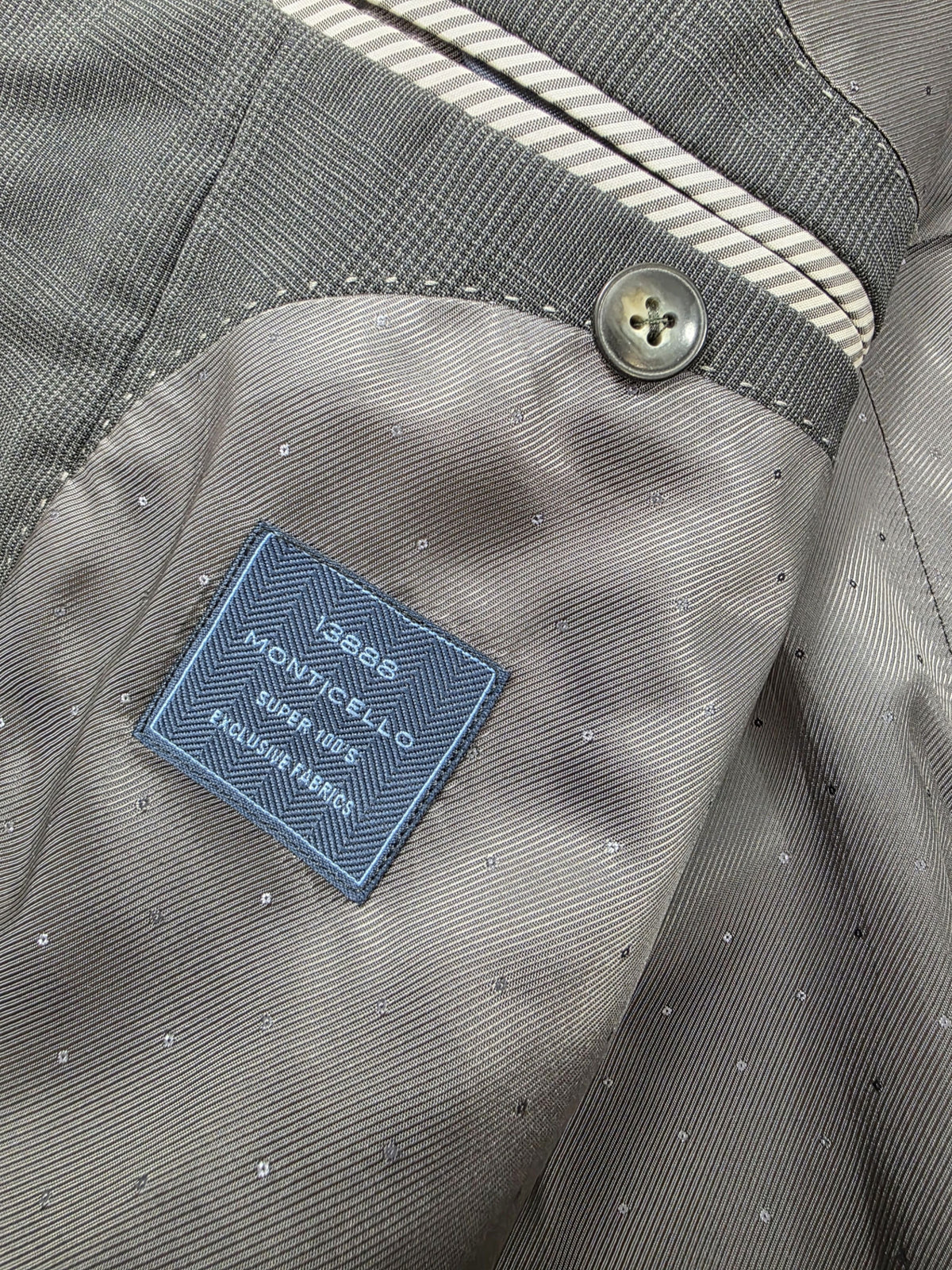 Męska Marynarka Wełniana Tommy Hilfiger Tailored Monticello Super 100's Szara w Kratę