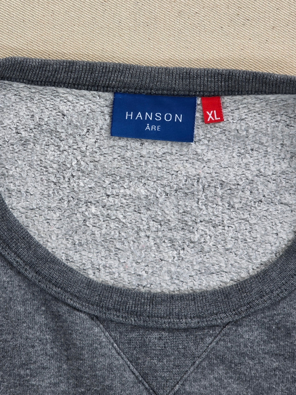 Hanson Åre Szara Bluza Męska Crewneck 100% Bawełna Made in Portugal Rozmiar XL