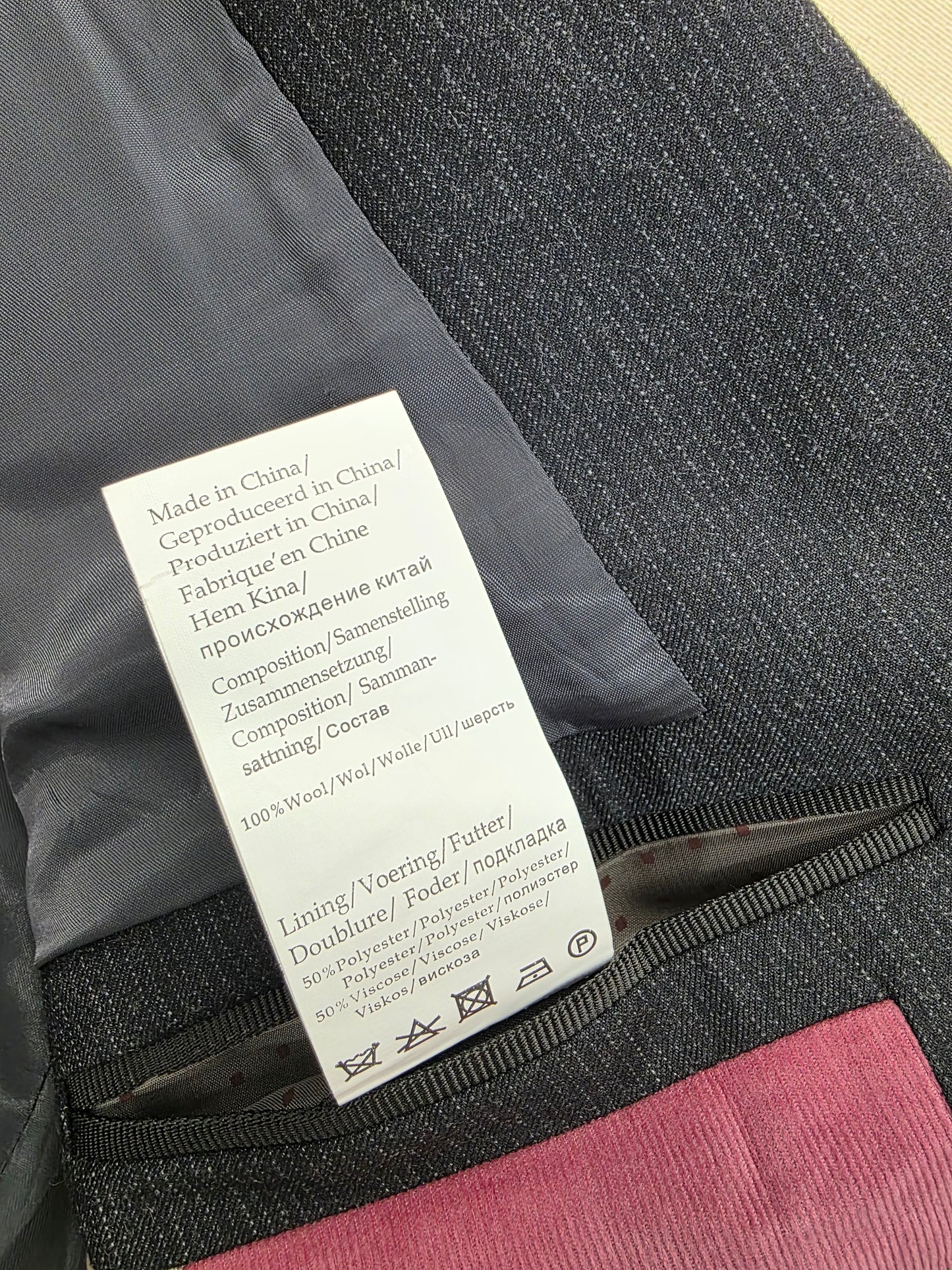 Van Gils ciemnoszara wełniana marynarka w delikatny prążek Tailored Fit rozm. 54